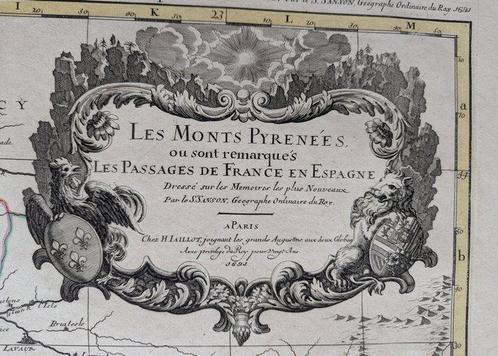 Spanje - Pyreneeën, Frankrijk; Sanson - Les Monts Pyrenées, Boeken, Atlassen en Landkaarten