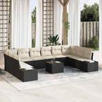 vidaXL Tuinbank Set met kussen 11 pcs Zwart en crème 344 x, Tuin en Terras, Verzenden, Nieuw