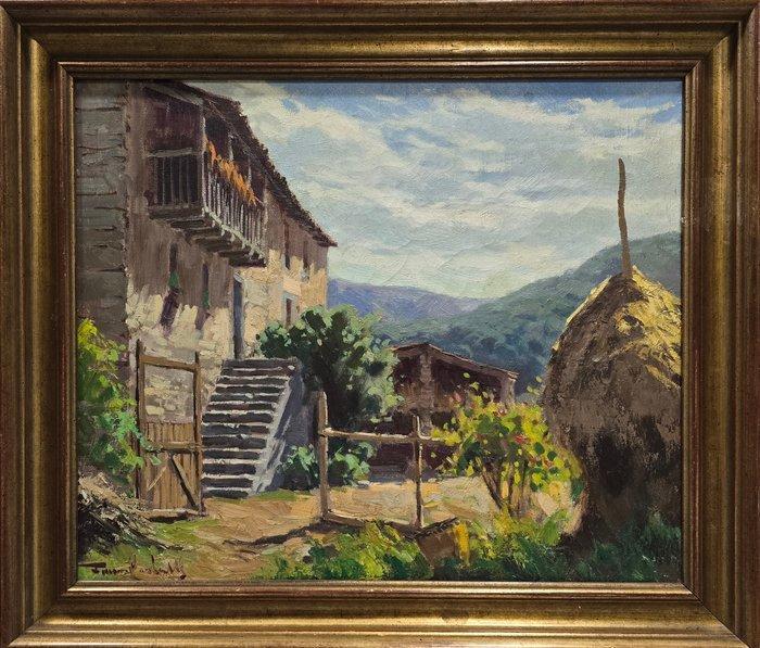 Francesc Carbonell Massabé (1928) - Patio rural, Antiquités & Art, Art | Peinture | Classique
