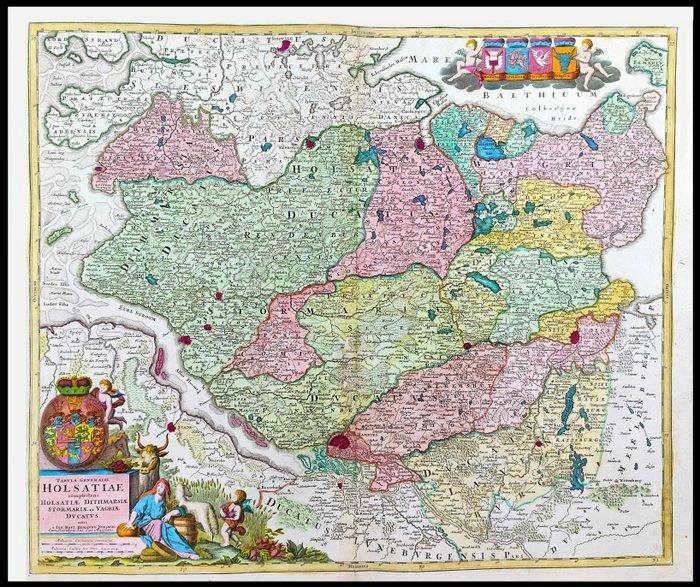 Duitsland - Europa, Denemarken, Sleeswijk-Holstein, Hamburg,, Boeken, Atlassen en Landkaarten