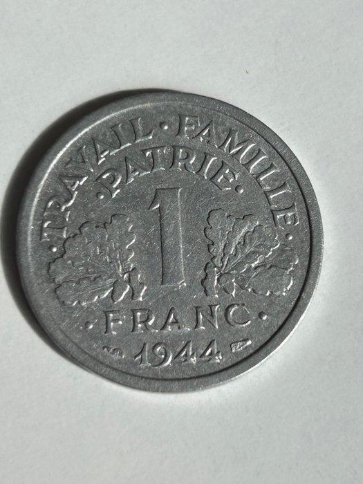 France. 1 Franc 1944 Etat Français. Variété petit c, Postzegels en Munten, Munten | Europa | Euromunten
