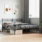 vidaXL Cadre de lit métal avec tête de lit noir 160x200, Maison & Meubles, Chambre à coucher | Lits, Neuf, Verzenden