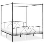 vidaXL Hemelbedframe metaal grijs 200x200 cm, Verzenden, Nieuw