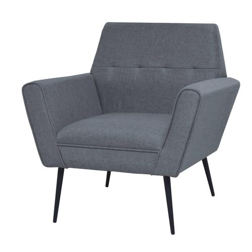 vidaXL Fauteuil staal en stof lichtgrijs, Huis en Inrichting, Fauteuils, Nieuw, Verzenden