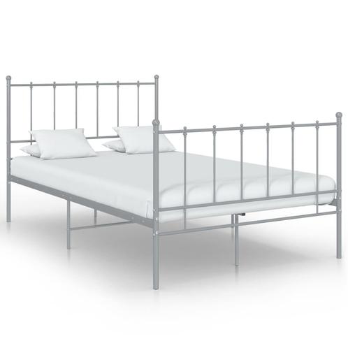 vidaXL Bedframe metaal grijs 120x200 cm, Maison & Meubles, Chambre à coucher | Lits, Envoi