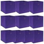 vidaXL Opbergboxen 10 st 32x32x32 cm stof paars, Verzenden, Nieuw