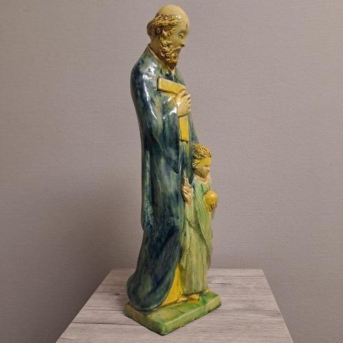 Potterie flamand - A.Noseda - sculptuur, Jozef met kindje, Antiek en Kunst, Antiek | Glaswerk en Kristal