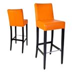 Barkruk | JARNO | Kunstleer/Hout | Orange | Wengé Poten |, Verzenden, Nieuw in verpakking