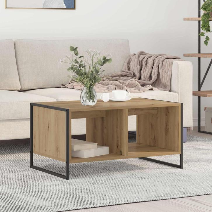 vidaXL Salontafel Ambachtelijk Eiken 80 x 50 x 40 cm Bewerkt, Huis en Inrichting, Tafels | Salontafels, Nieuw, Verzenden
