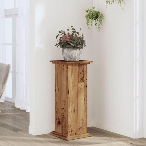 vidaXL Plantenstandaard 33x33x80 cm bewerkt hout oud, Tuin en Terras, Bloembakken en Plantenbakken, Nieuw, Verzenden