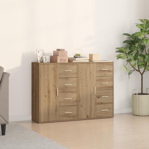 vidaXL Dressoirs 2 stuks Artisan Eiken 60x31x84 cm Gelaagd, Huis en Inrichting, Kasten | Dressoirs, Nieuw, Verzenden