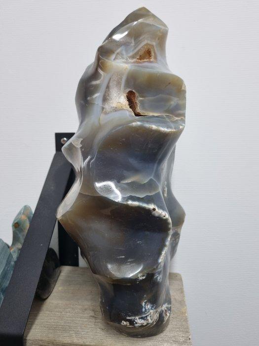 XXL Agate flame / sculpture - Hoogte: 410 mm - Breedte: 210, Collections, Minéraux & Fossiles