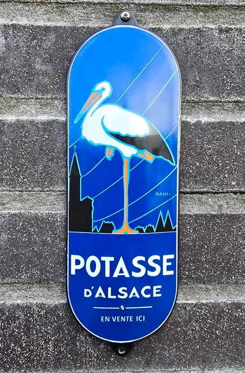 Emaille deurpost bordje Potasse D'Alsace, Verzamelen, Merken en Reclamevoorwerpen, Verzenden