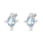 Oorbellen - 18 karaat Witgoud - 2.36ct. tw. Aquamarijn -, Nieuw
