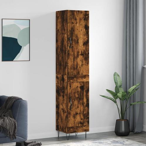 vidaXL Hoge kast 34,5x34x180 cm bewerkt hout gerookt, Huis en Inrichting, Kasten | Dressoirs, Nieuw, Verzenden