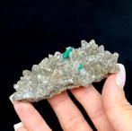 Prachtige dioptase met calciet en quartz uit Guantala,