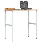vidaXL Werkbank rechthoekig 100x60x(71,5-98) cm massief, Doe-het-zelf en Bouw, Werkbanken, Verzenden, Nieuw