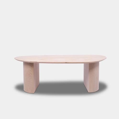 Tafel organisch eikenhout  Half Rond  250x110, Huis en Inrichting, Tafels | Eettafels