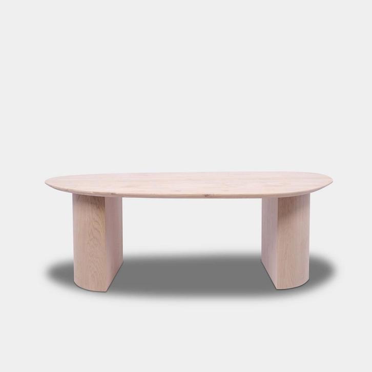 Tafel organisch eikenhout  Half Rond  250x110, Huis en Inrichting, Tafels | Eettafels