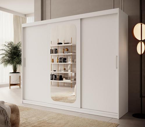 Kledingkast 250cm wit Schuifdeuren met spiegel, Huis en Inrichting, Kasten | Overige, Nieuw, Verzenden