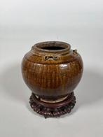 Chinois ancien Terre cuite Verseuse Sancai martaban - 21 cm