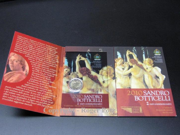 San Marino 2 Euro 2010 Sandro Botticelli SondergedenkMunt..., Postzegels en Munten, Munten | Europa | Euromunten, België, Verzenden