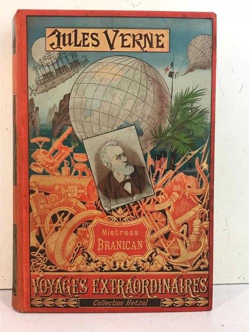 Jules Verne - Mistress Branican [cartonnage au portrait, Antiek en Kunst, Antiek | Boeken en Manuscripten
