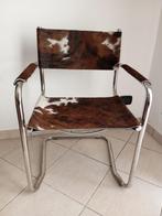 Fauteuil - Chrome, Cuir - Chaise de console en cuir