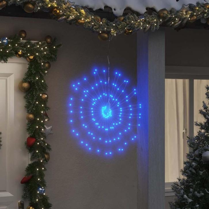 vidaXL Kerstverlichting vuurwerk 140 blauwe LEDs 17 cm, Diversen, Kerst, Nieuw, Verzenden