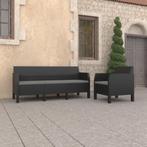 vidaXL 2-delige Loungeset met kussens PP rattan, Tuin en Terras, Tuinsets en Loungesets, Verzenden, Nieuw, Loungeset