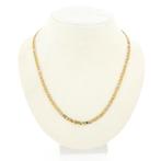 Bicolor gesloten figaro schakel ketting | 45 cm (witgoud), Ophalen of Verzenden, Gebruikt, Overige kleuren, Goud
