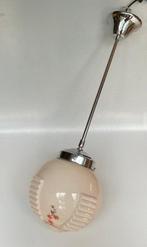 Kaars wandlamp - opaline glass nikkel pendant - Art-deco, Antiek en Kunst