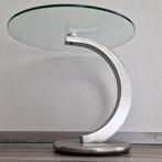 Kara Design - Bijzettafel - Glas-Metall - met een ronde, Antiek en Kunst