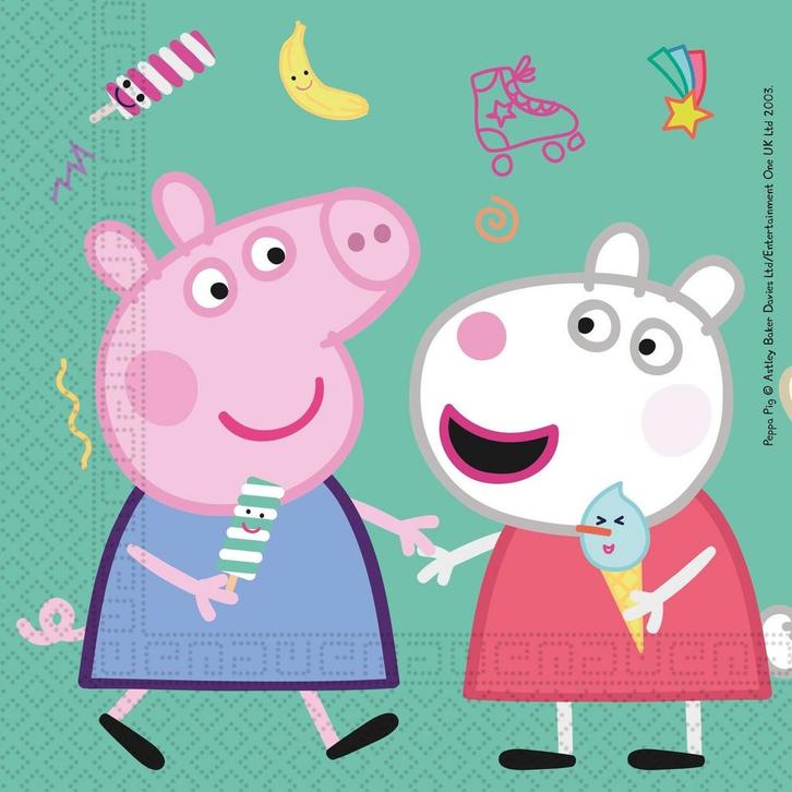 Peppa Pig Servetten 33cm 20st, Hobby en Vrije tijd, Feestartikelen, Nieuw, Verzenden
