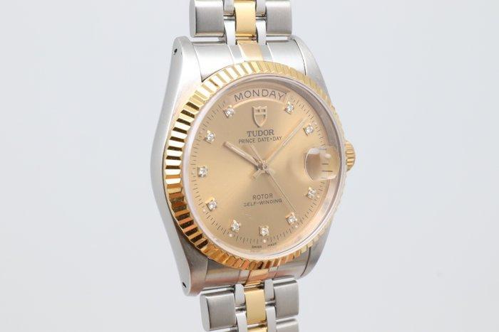 Tudor - Prince Date-Day - 76213 | Gold Dial with Diamond, Handtassen en Accessoires, Horloges | Antiek