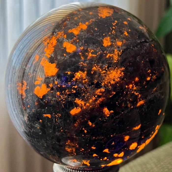 Fijn gepolijste grote Yooperlite-bol - Hoogte: 13.9 cm -, Verzamelen, Mineralen en Fossielen