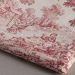 AA003 - Raffiné Toile de Jouy Bordeaux - Tissu d’ameublement