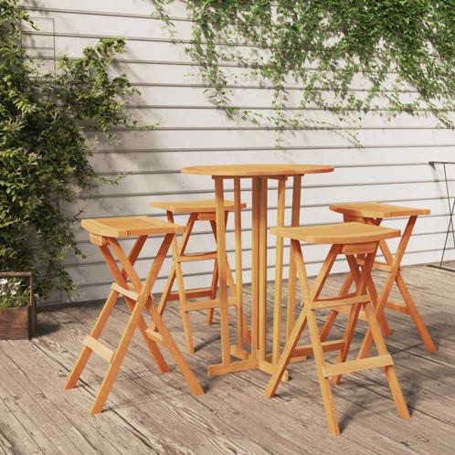 vidaXL 5-delige Barset inklapbaar massief teakhout, Tuin en Terras, Tuinsets en Loungesets, Nieuw, Verzenden