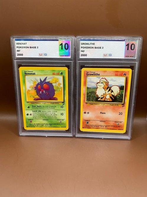 WOTC Pokémon - 2 Graded card - Growlithe #42 - Venonat #97 -, Hobby & Loisirs créatifs, Jeux de cartes à collectionner | Pokémon