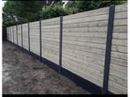 Veiling - Omheining pakket beton/hout planken antraciet 10 m, Nieuw