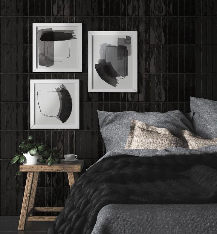 Handmade Trendy Black Hoogglans Wandtegel / Metro tegel /, Doe-het-zelf en Bouw, Tegels, Ophalen of Verzenden