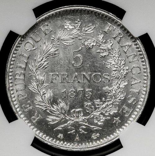 France. 5 Francs 1873 - NGC MS63 (A París), Postzegels en Munten, Munten | Europa | Niet-Euromunten