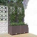 vidaXL Plantenbak met latwerk 80x40x136 cm polypropeen bruin, Tuin en Terras, Verzenden, Nieuw