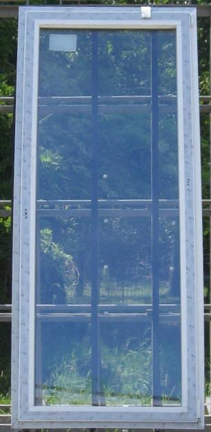 pvc terrasraam , raam ,chassis 97 x 228 wit / zwart ral 9005, Doe-het-zelf en Bouw, Raamkozijnen en Schuifdeuren, Inclusief glas