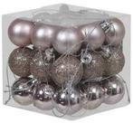 Kerstballen kunststof onbreekbaar peach mauve combi 3 cm 27, Huis en Inrichting, Nieuw
