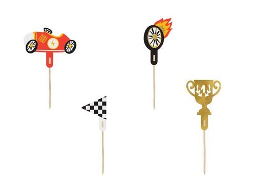 Race Cupcake Toppers 4st, Hobby en Vrije tijd, Feestartikelen, Nieuw, Verzenden