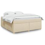 vidaXL Boxspring met matras stof crèmekleurig 180x200 cm, Verzenden, Nieuw