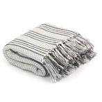 vidaXL Plaid strepen 160x210 cm katoen grijs en wit, Huis en Inrichting, Verzenden, Nieuw