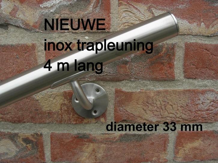 NIEUWE inox trapleuning 4 m lang - rvs leuning - OOK OP MAAT, Doe-het-zelf en Bouw, Ladders en Trappen, Trap, Nieuw, 4 meter of meer