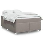 vidaXL Boxspring met matras stof taupe 140x200 cm, Huis en Inrichting, Slaapkamer | Bedden, Verzenden, Nieuw